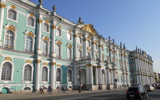 The facade of the Hermitage facing the Neva River (at 8 PM in June) Photo by G. Emmons