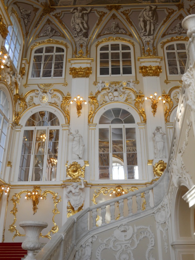 The grand staircase of the Hermitage leads to even more treasures. Photo by J. Emmons